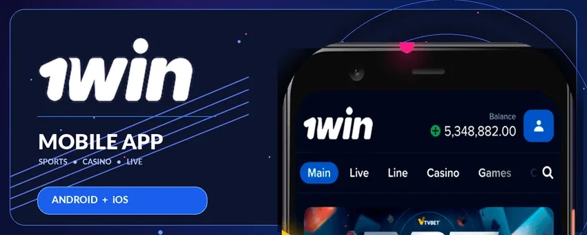 1win mobile app for Android and iOS with sports, casino and live sections